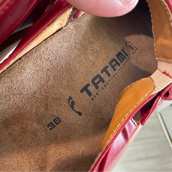 NWOT Birkenstock Tatami Red Leather Mary Jane Bow Clogs Size 38 - Picture 6 of 6